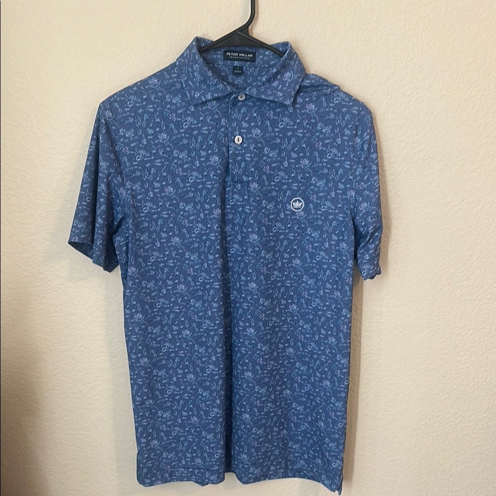 Peter Millar Floral Blue Polo Shirt